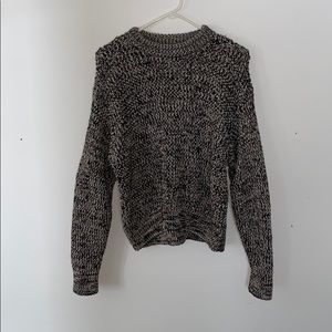 Black and White Crew Neck Sweater